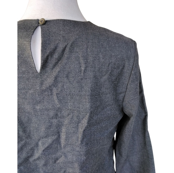 J. Crew Gray Layered Peplum Style Lace Detail Blouse Size 6 NWT - Picture 6 of 7